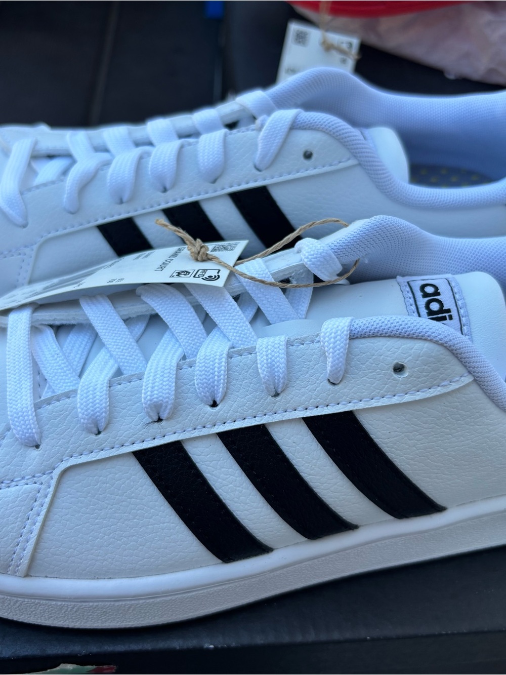 adidas White Sneakers with Black Stripes - Picture 2 of 4